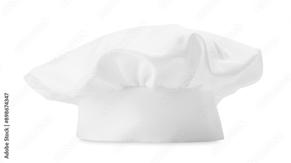 One new chef's toque isolated on white One new chef's toque isolated on white