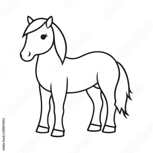 Horse line art vector illustration