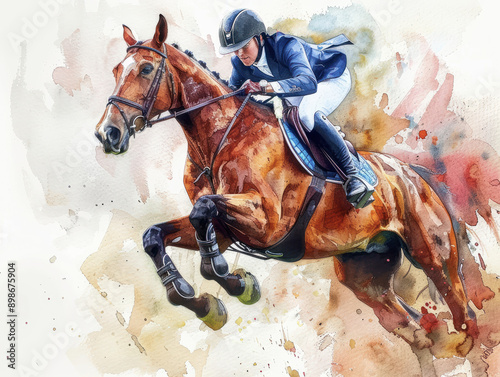 Equestrian Show Jumping Painting