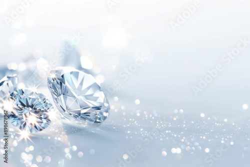 Stunning diamonds sparkling on a soft background, showcasing luxury, elegance, and brilliance in every facet.