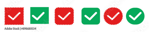 Verified badge icon tick symbol vector approved check mark icon. Blue green checkmark icons - Certificate badge Quality certify icon