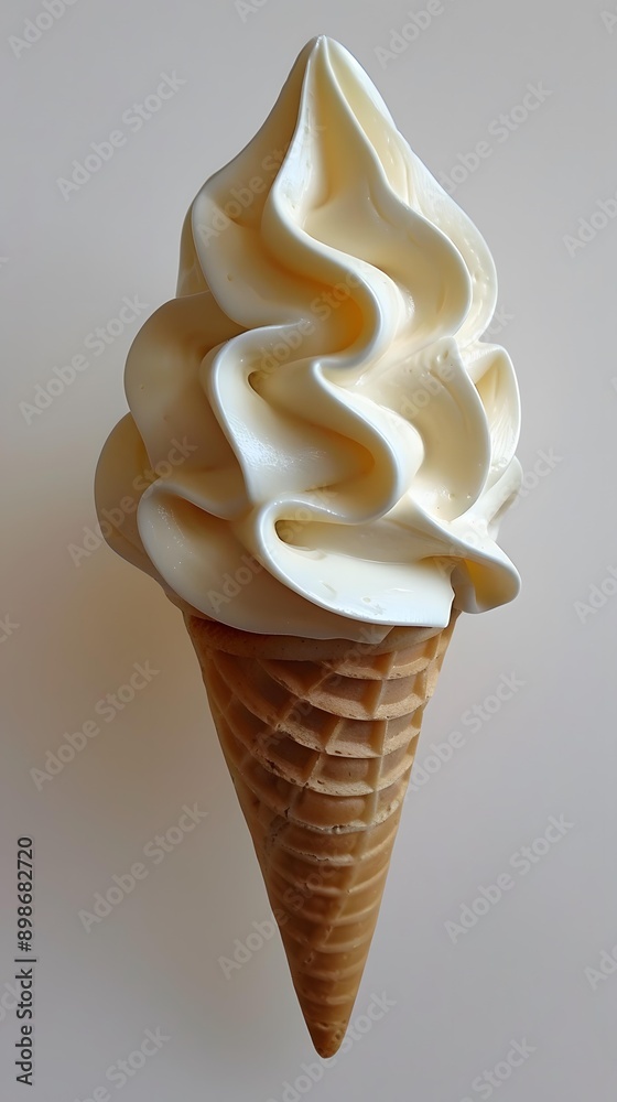 Close-up of a vanilla soft serve ice cream cone Close-up of a vanilla soft serve ice cream cone