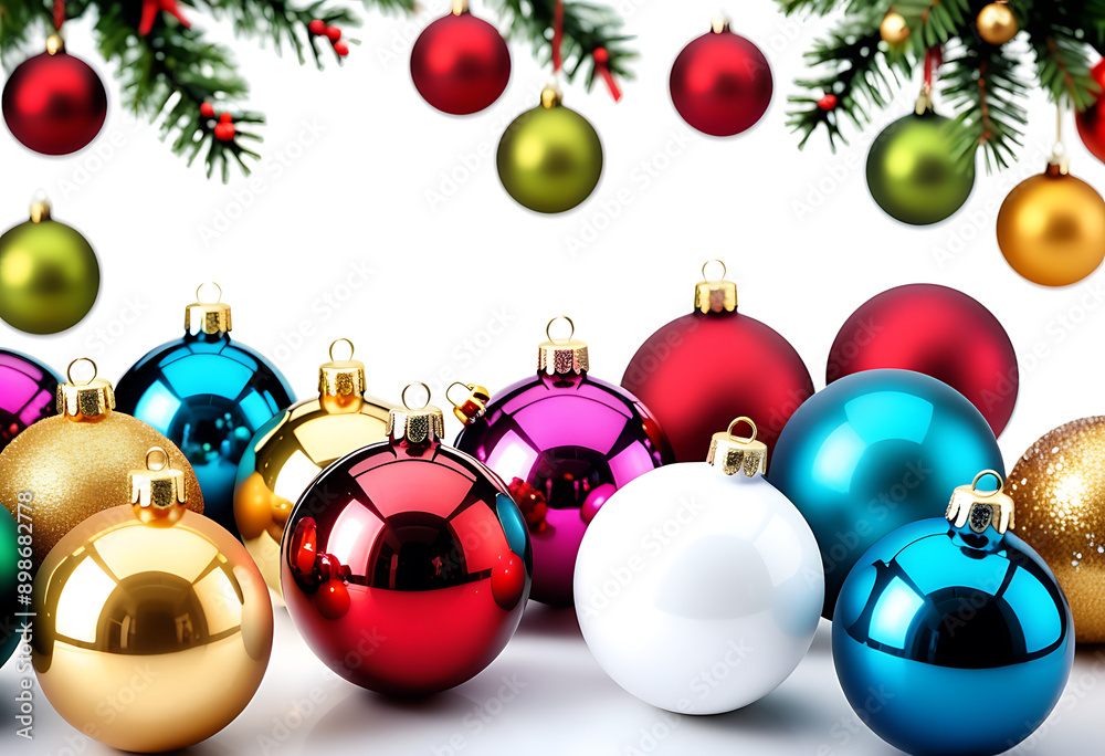 assortment christmas balls white background high resolution high details vibrant assortment christmas balls white background high resolution high details vibrant