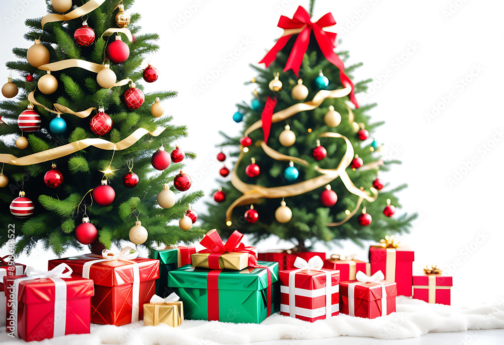 christmas tree presents isolated white background high resolution high details vibrant christmas tree presents isolated white background high resolution high details vibrant