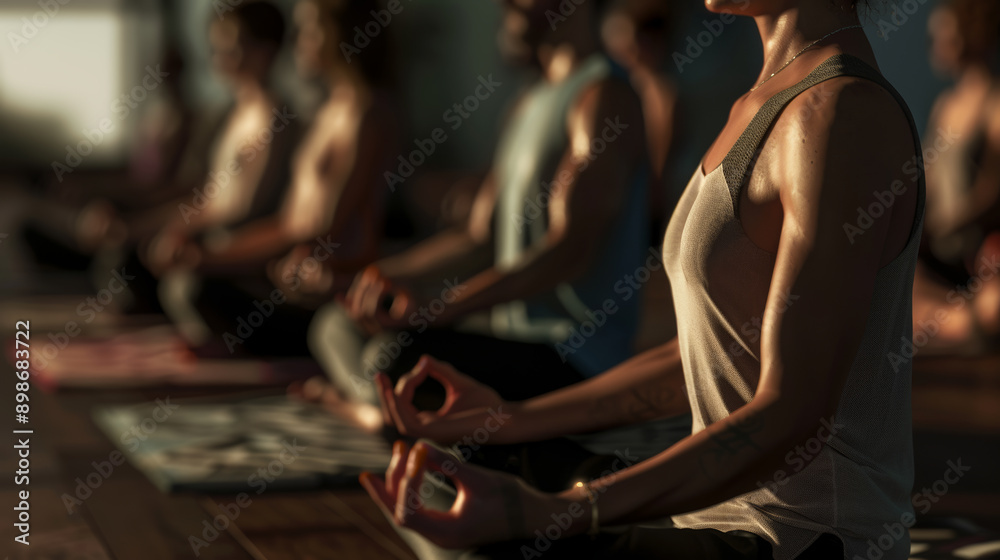 Focused Meditation Group in Yoga Session Focused Meditation Group in Yoga Session