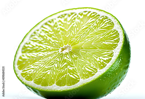 fresh green lime slice isolated white high resolution high details vibrant