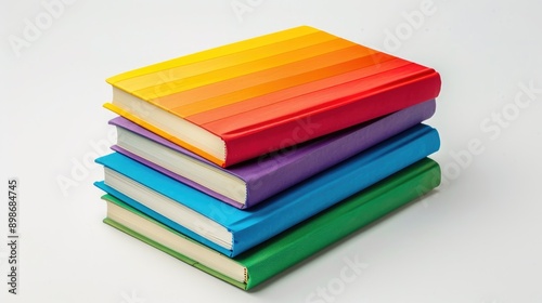 Notebook with Vibrant Cover on White Background