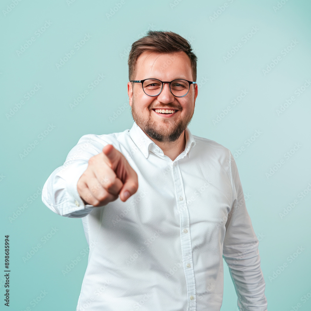 happy businessman pointing on isolated background happy businessman pointing on isolated background