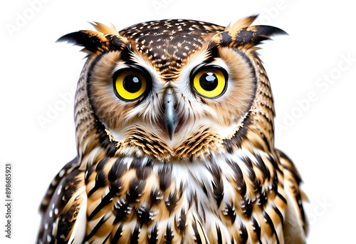 owl isolated white background high resolution high details vibrant