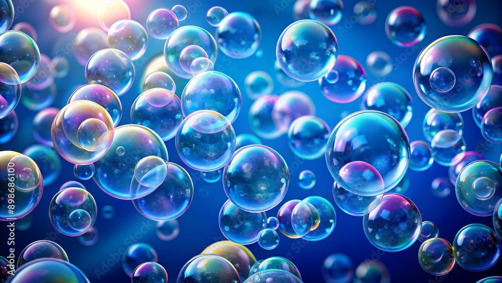 Cosmic Bubbles Floating in a Blue Void, 3D Render, Abstract, Surreal, Bubble, Universe , Space Cosmic Bubbles Floating in a Blue Void, 3D Render, Abstract, Surreal, Bubble, Universe , Space