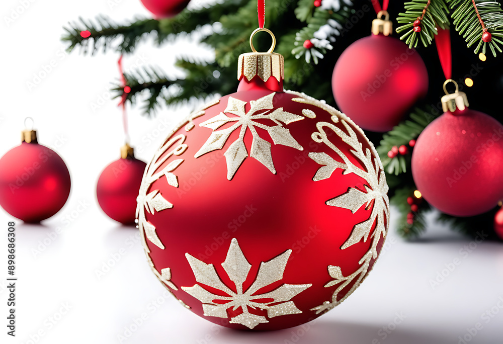 red christmas ball isolated white background high resolution high details vibrant red christmas ball isolated white background high resolution high details vibrant