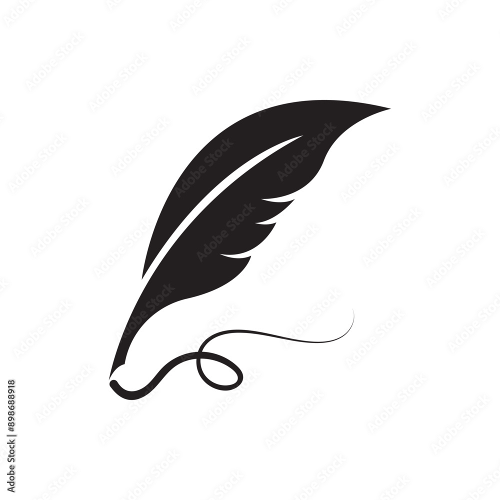 Feather quill design icon and logo illustration Feather quill design icon and logo illustration