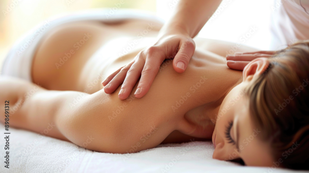 close up of hands making massage session in spa center salon with bokeh background close up of hands making massage session in spa center salon with bokeh background