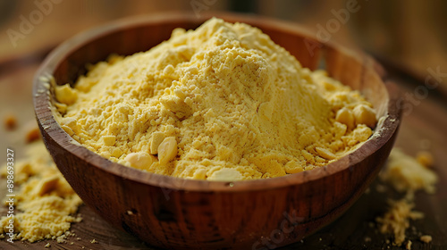 Besan also known as gram flour or chickpea flour is a finely ground powder derived from Bengal gram
