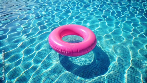 Pink Pool Float in Blue Water, swimming pool, summer vacation, blue, float, pool