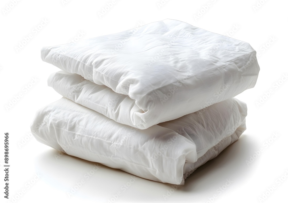 Obraz premium Stack of White Cotton Fabric