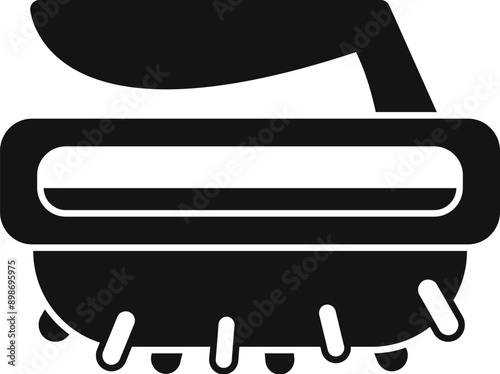 Black silhouette of modern electric device for foot care, removing dead skin on heels