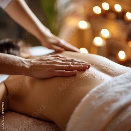 Wallpaper Mural close up of a massage session in spa center with bokeh background Torontodigital.ca