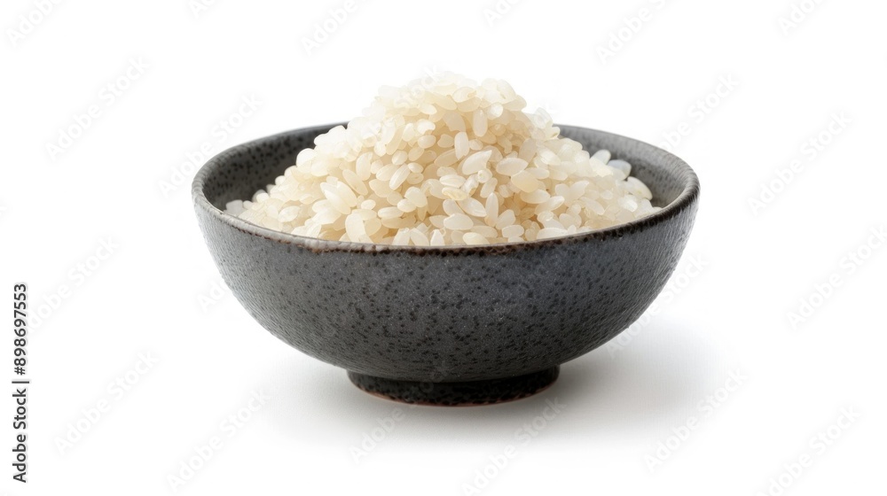 White Rice in a Black Bowl White Rice in a Black Bowl
