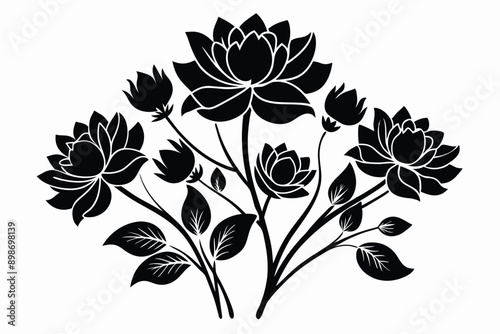 Elegant Blooms silhouette vector G.eps