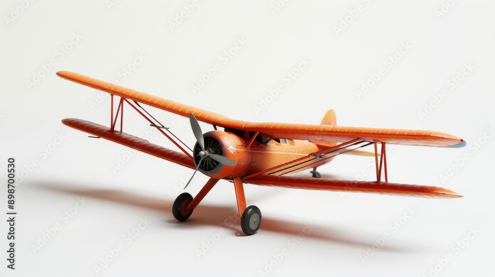 Toy airplane on a white backdrop