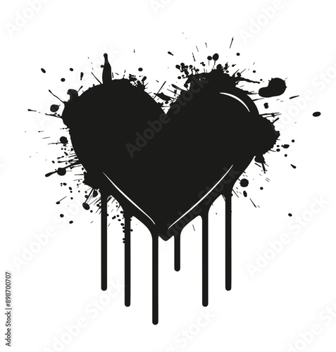 Delve into your dark and emotional side by creating a grunge black heart painting