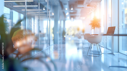 photo of blurred office with blurred background photo