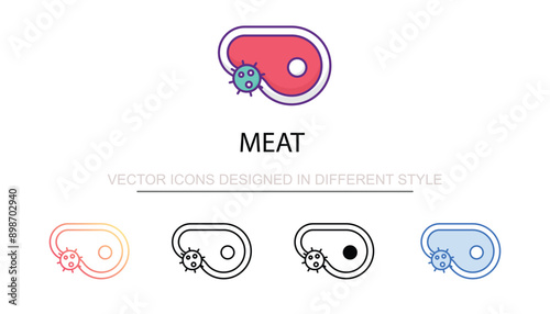 Meat icon design with white background stock illustration