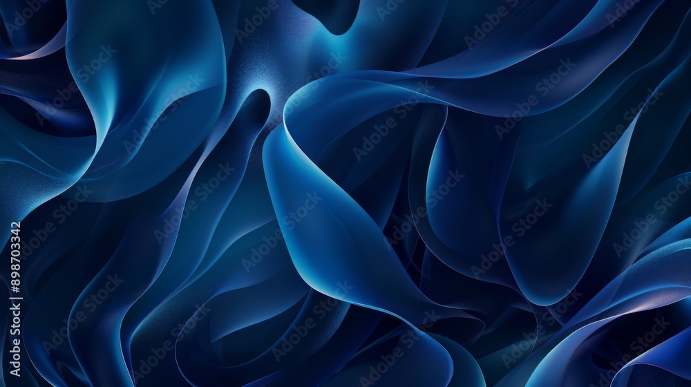 Obraz premium Elegant abstract blue background with flowing smooth lines, ideal for website and banner designs