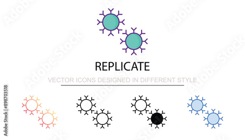 Replicate icon design with white background stock illustration