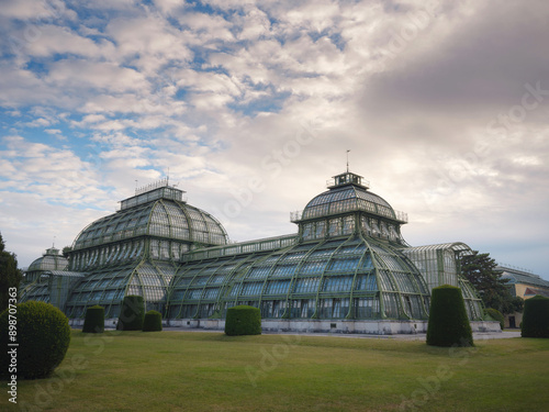 Travel to Vienna, Austria. a beautiful old greenhouse, an orangery in the park of the Schonbrunn Palace, founded in 1882, photo