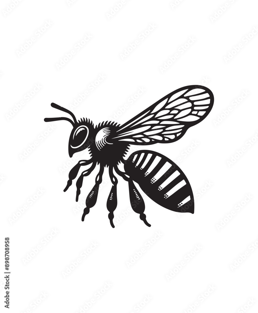 Fototapeta premium vector Bee vector art,graphics Bees icons set,vintage illustration Bee clipart,vector Bees flat style artwork design