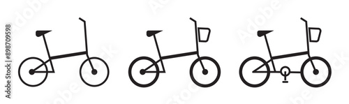 A bicycle icon for an urban environment. A modern bike, a set of icons. Bicycle parking on a special territory. EPS 10