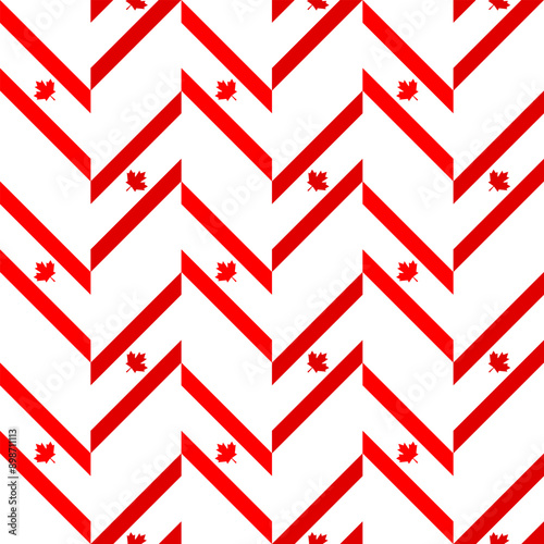 canada flag pattern chevron background. vector illustration