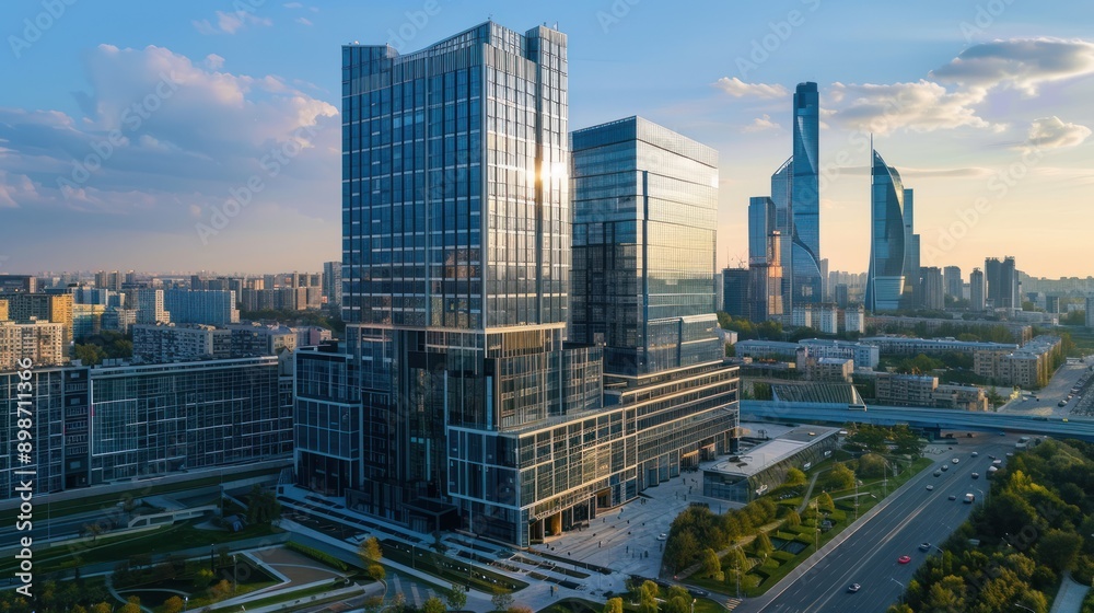 Modern Skyscrapers in a Cityscape Modern Skyscrapers in a Cityscape