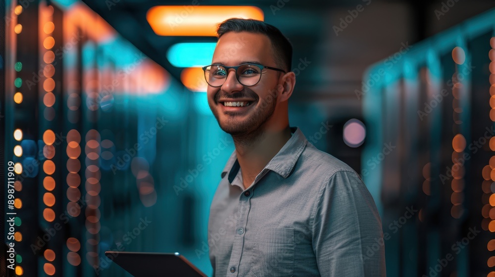 The smiling IT technician The smiling IT technician