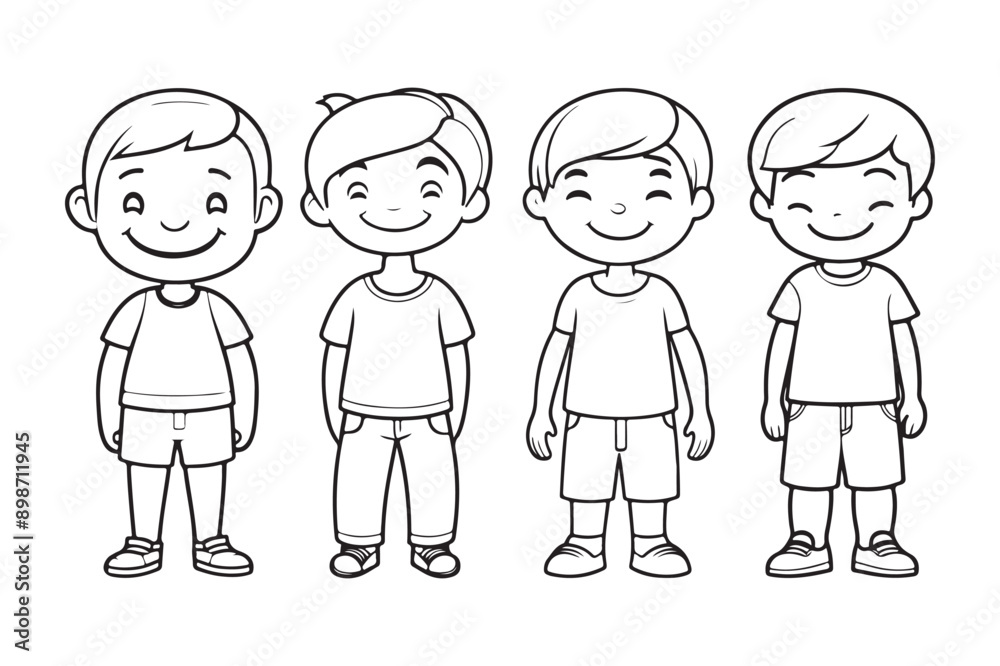 Boy line art vector illustration Boy line art vector illustration