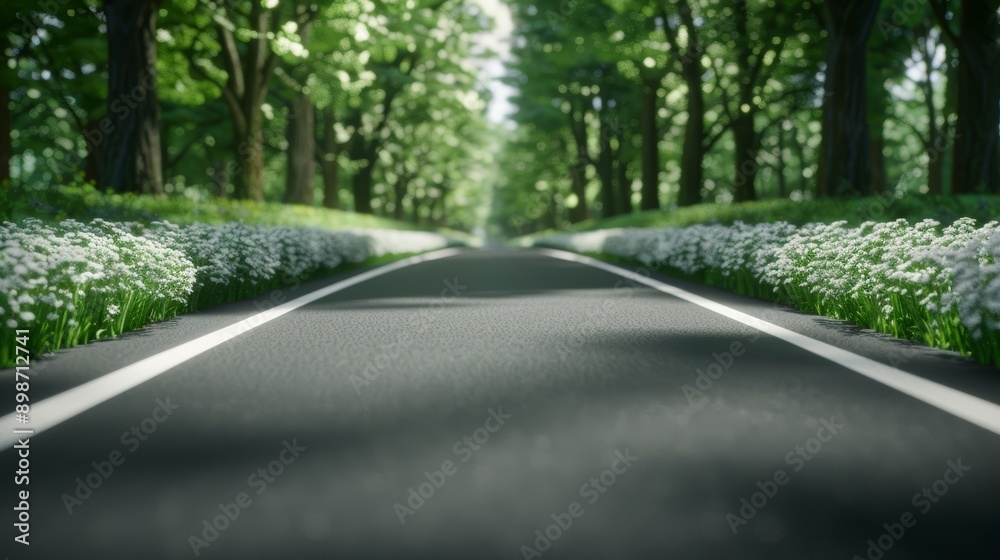 A serene pathway lined with lush trees and blooming flowers, inviting peaceful walks through nature's beauty. A serene pathway lined with lush trees and blooming flowers, inviting peaceful walks through nature's beauty.