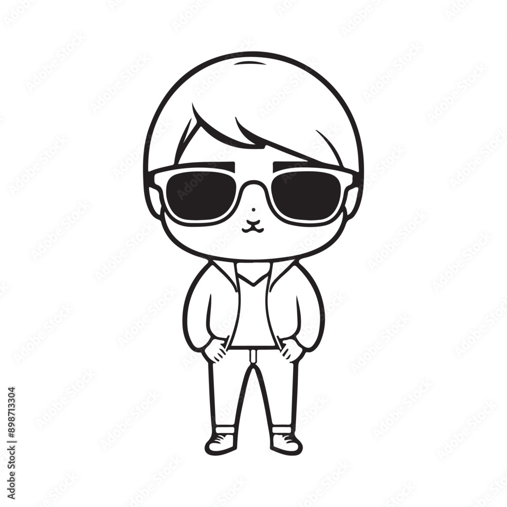 Boy line art vector illustration Boy line art vector illustration