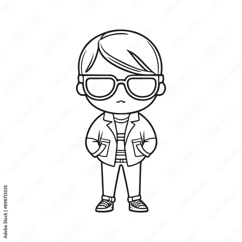 Boy line art vector illustration Boy line art vector illustration