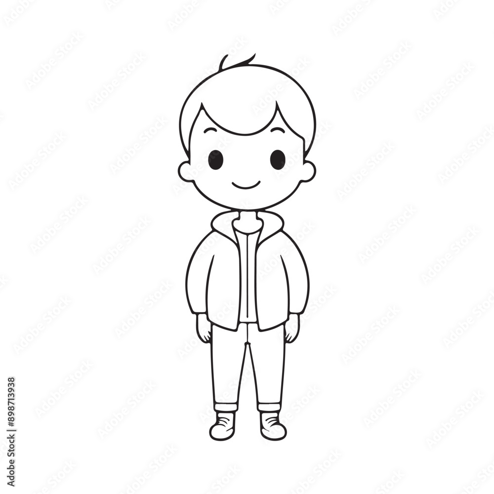 Boy line art vector illustration Boy line art vector illustration