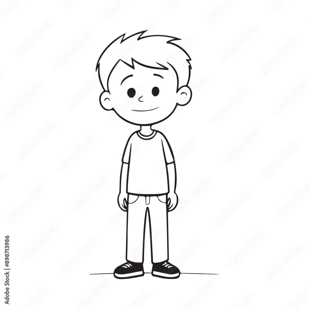 Boy line art vector illustration Boy line art vector illustration
