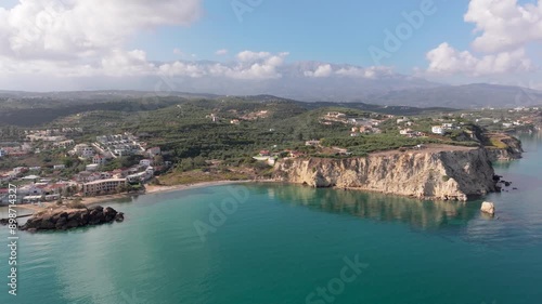 Wallpaper Mural Aerial drone shot.View of famous beach in the summer, Crete, Greece. Famous beach with river and palm trees in Libyan sea. Tropical island, Panoramic view, Most beautiful beaches of Crete island Torontodigital.ca