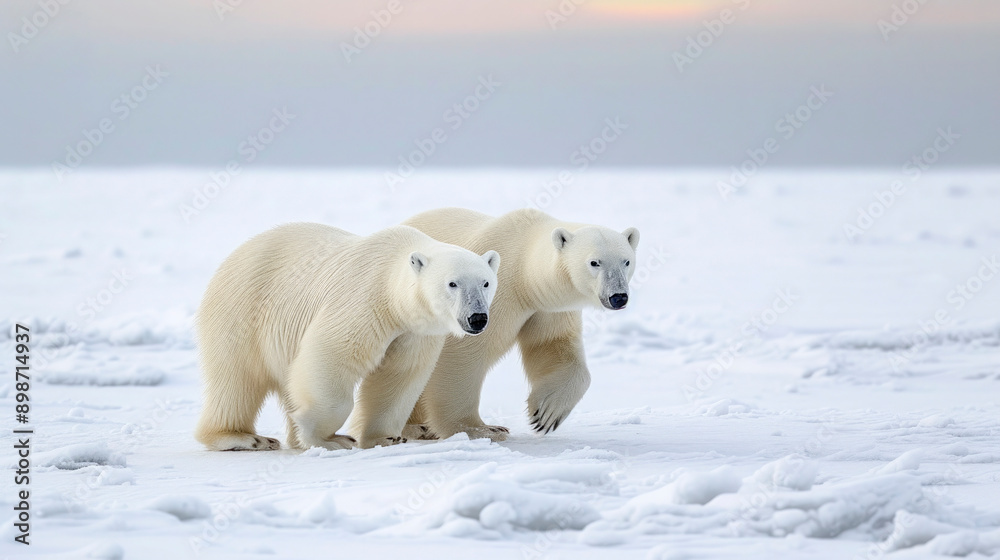 two powerful polar bears playfully engage in the pristine snow two powerful polar bears playfully engage in the pristine snow