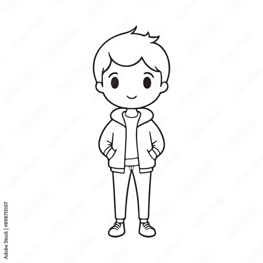Boy line art vector illustration Boy line art vector illustration