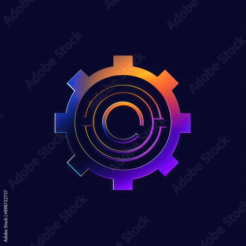 dynamic gearwheel illustration isolated on a dark background