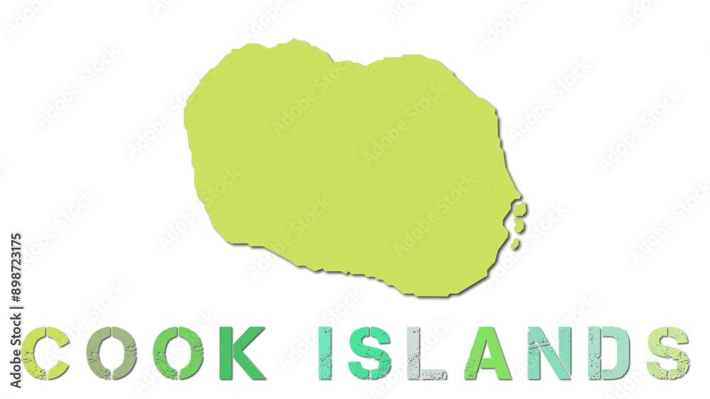 Cook Islands Letters Cook Islands map with paper regions. Animated island map growing from ...