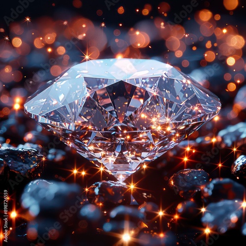 diamond with real dispersion on a black background