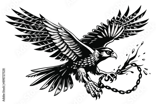 Majestic hawk soars in the sky R.eps