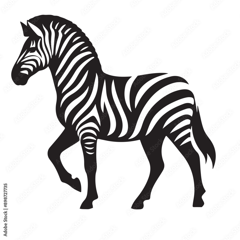 Obraz premium zebra Silhouette vector white back ground
